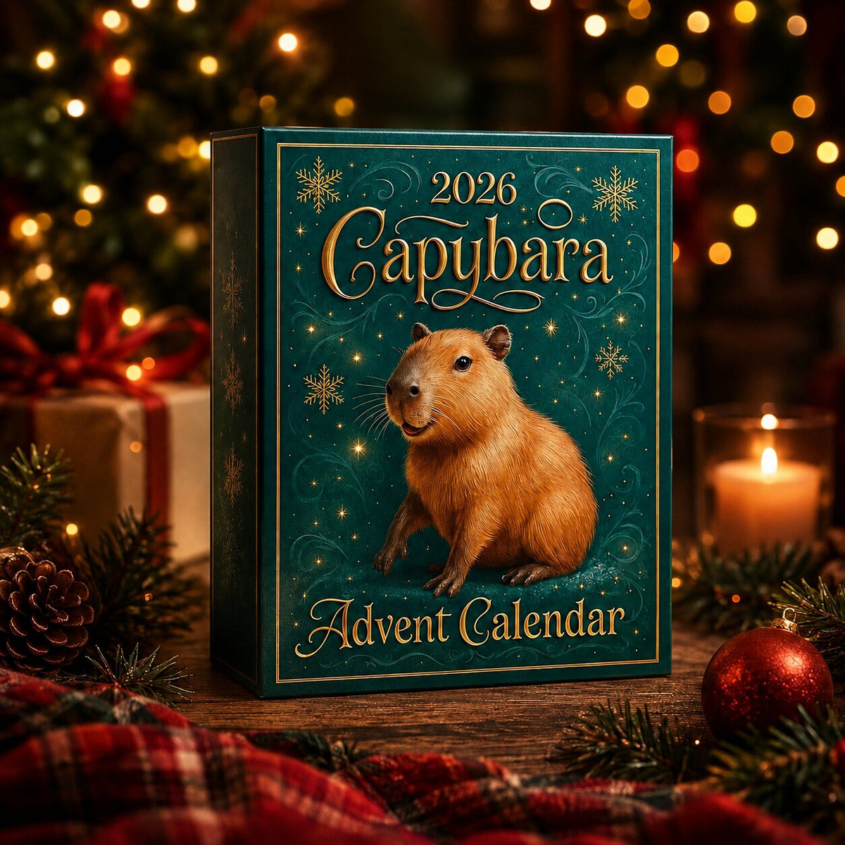 Calendrier de l'Avent 2026 sur le thème du capybara - Compte à rebours festif de 24 jours