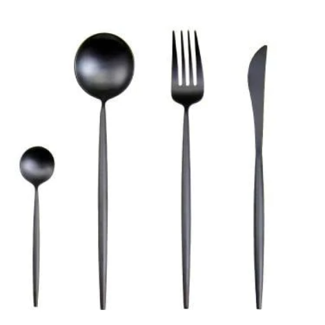 Set de couverts en acier inoxydable doré et argenté de 24 pièces