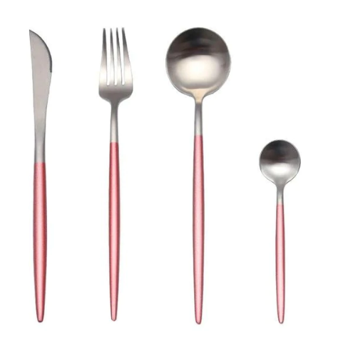 Set de couverts en acier inoxydable doré et argenté de 24 pièces
