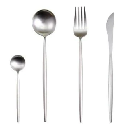 Set de couverts en acier inoxydable doré et argenté de 24 pièces