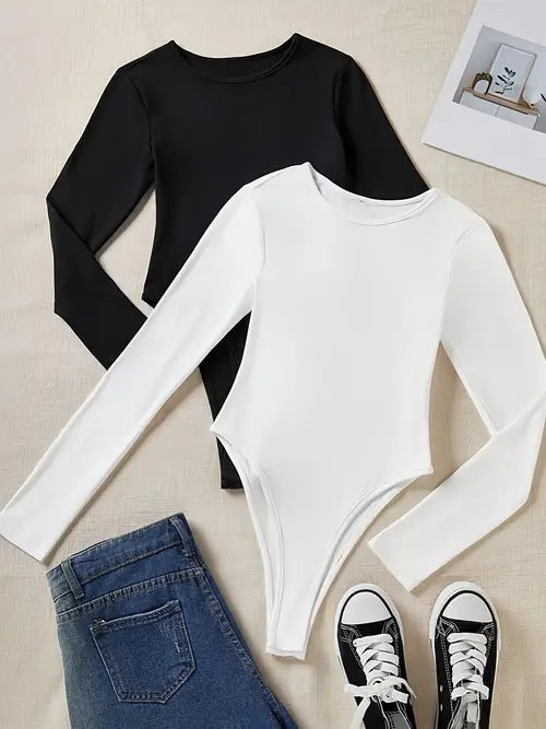 Lot de 3 bodys décontractés à manches longues pour femme