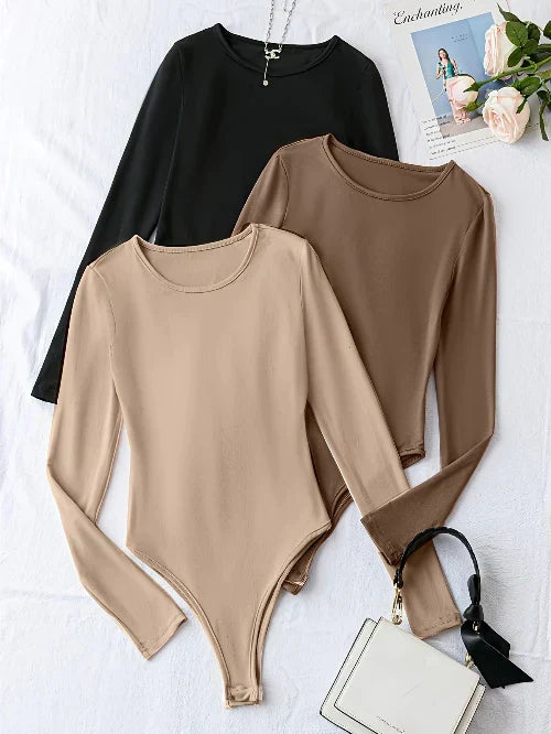 Lot de 3 bodys décontractés à manches longues pour femme