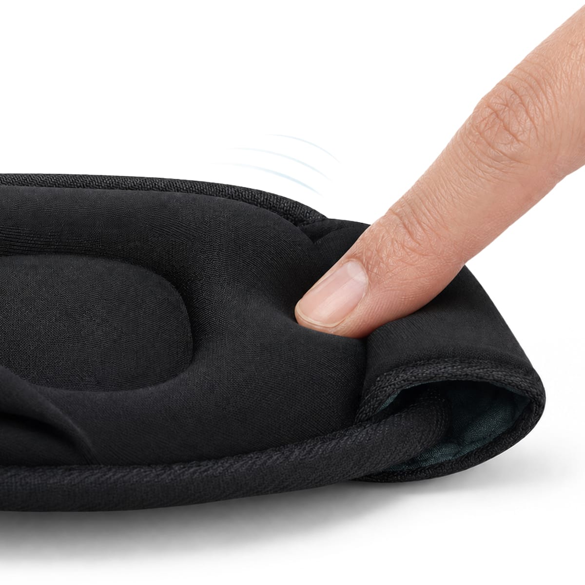 Masque de sommeil en mousse à mémoire de forme profilée 3D et polyester, avec sangle réglable, pour les voyages et le repos