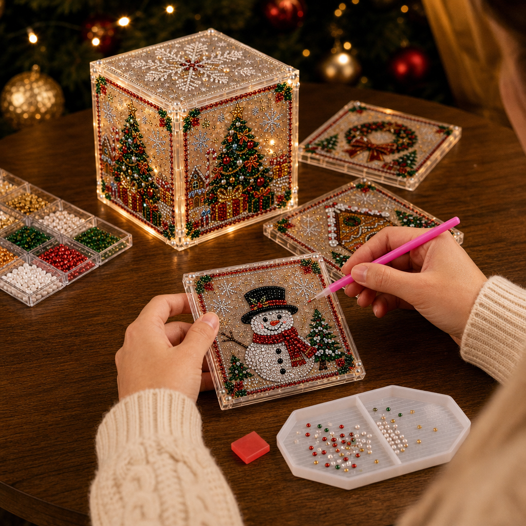 3D Diamond-Painted Christmas Gift Box