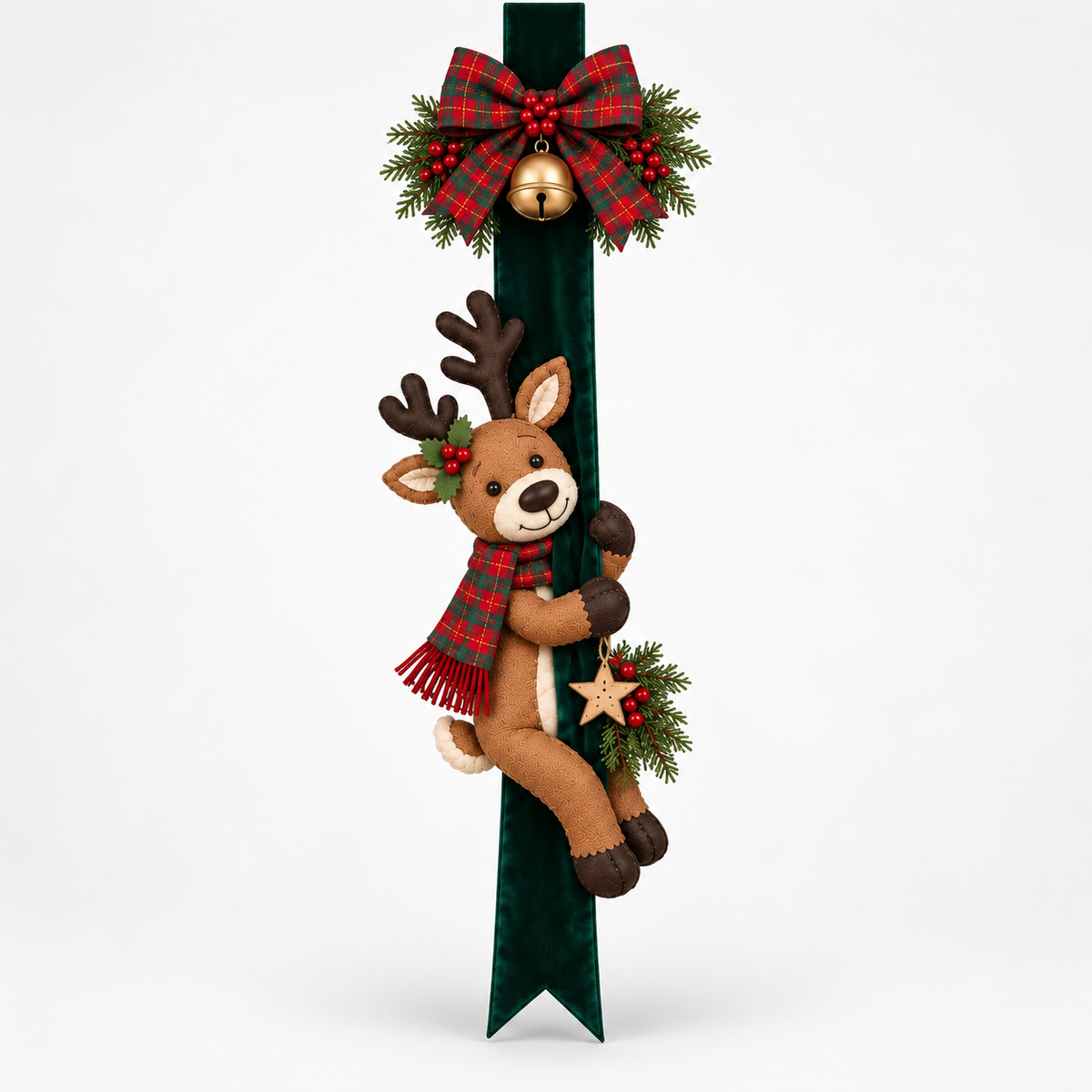 3D Santa and Reindeer Christmas Door Hanging