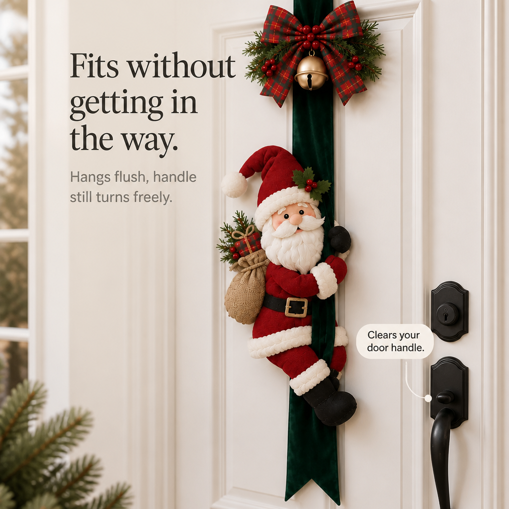3D Santa and Reindeer Christmas Door Hanging
