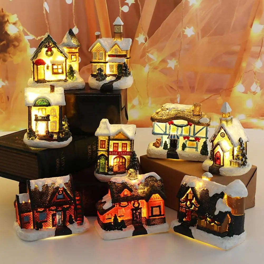 Ensemble de 6 maisons de village de Noël à LED