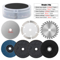 Ensemble de Lames de Scie et Meulage Électrique 75MM (7 pièces) – pour tâches polyvalentes de coupe et meulage