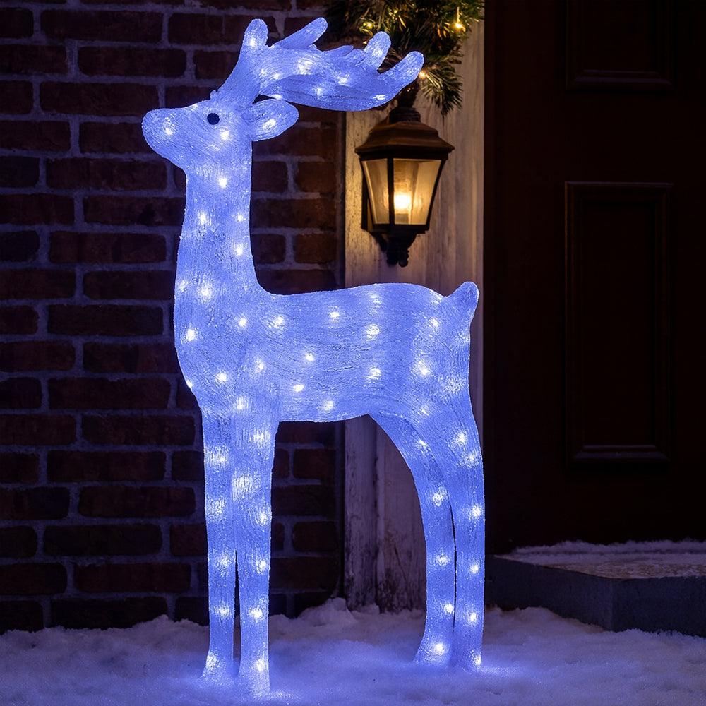Renne en acrylique avec lumières à LED - 92 cm de hauteur