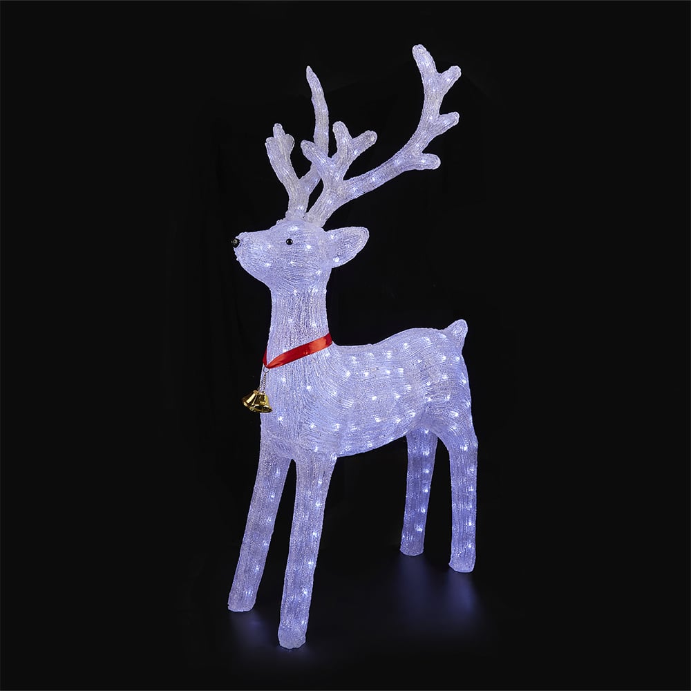 Renne en acrylique avec lumières LED - hauteur 130 cm