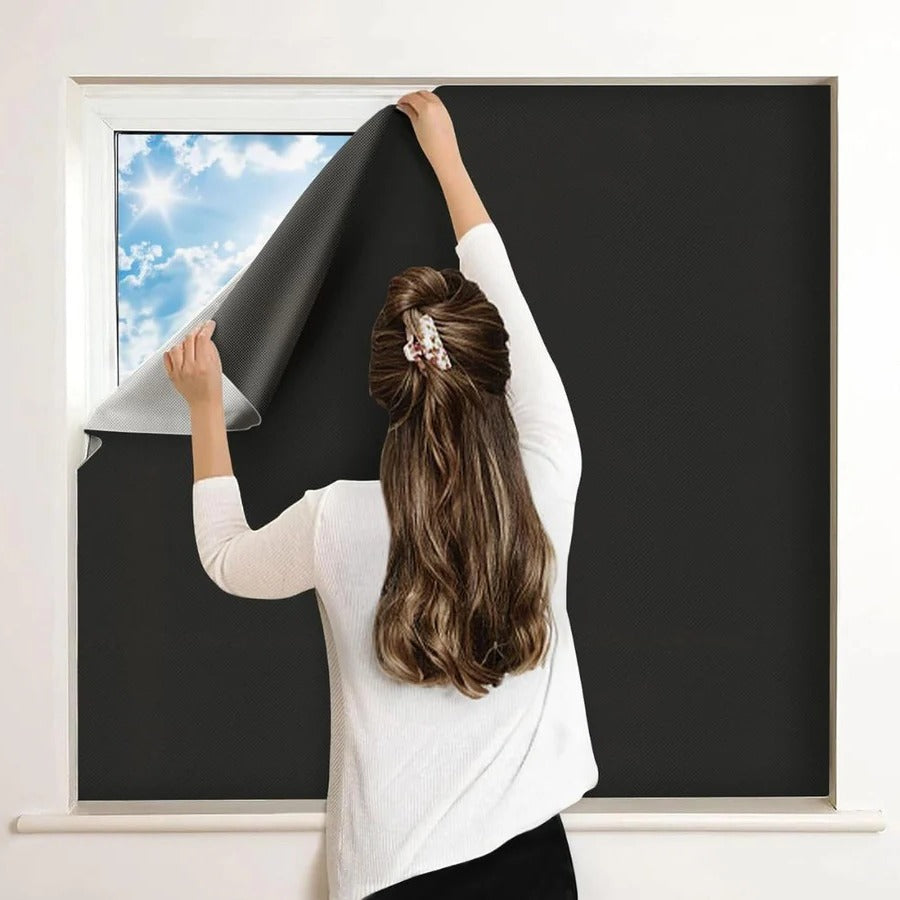 Adhesive Sun-Blocking Blackout Window Shade