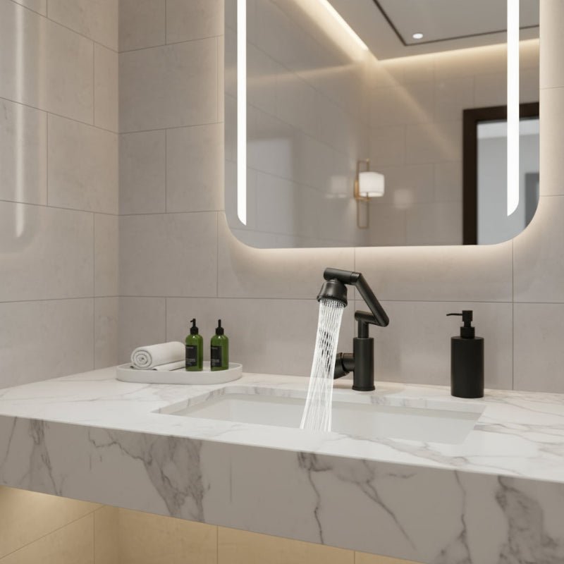 Robinet de cuisine réglable et flexible avec bec pivotant à 360° et deux modes de jet d’eau