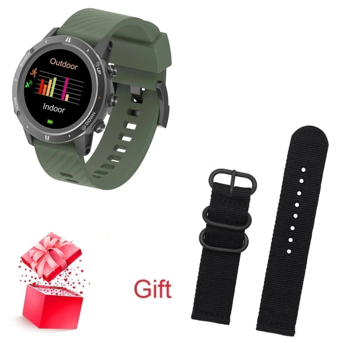 Adults' Outdoor GPS Sports Smartwatch with Heart Rate Monitor & Altimeter