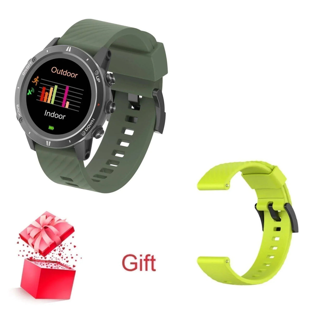 Adults' Outdoor GPS Sports Smartwatch with Heart Rate Monitor & Altimeter