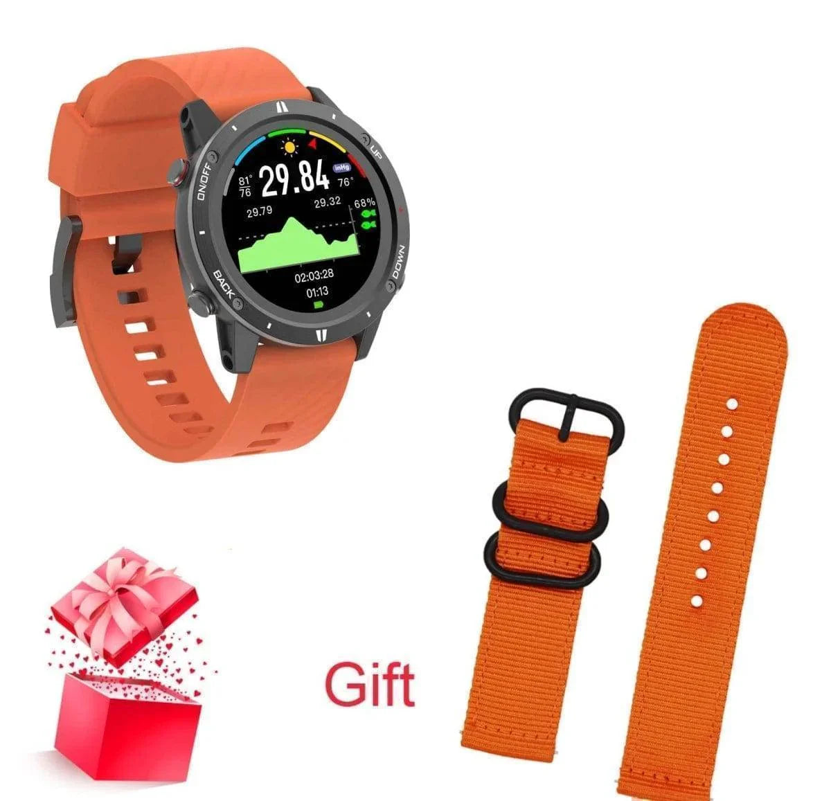 Adults' Outdoor GPS Sports Smartwatch with Heart Rate Monitor & Altimeter
