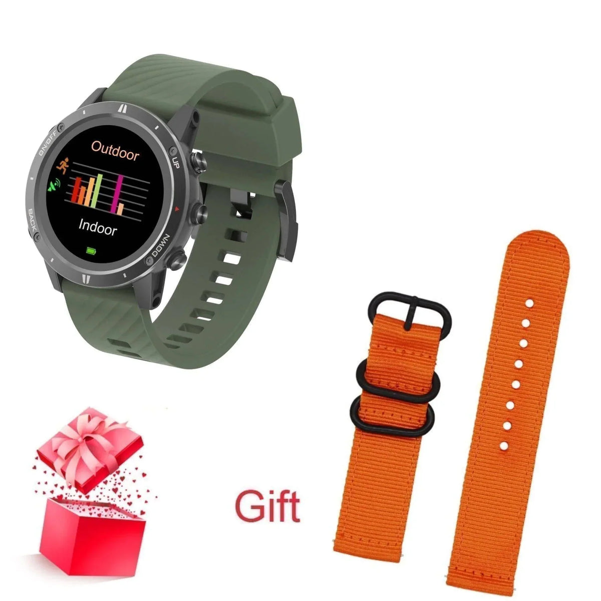 Adults' Outdoor GPS Sports Smartwatch with Heart Rate Monitor & Altimeter