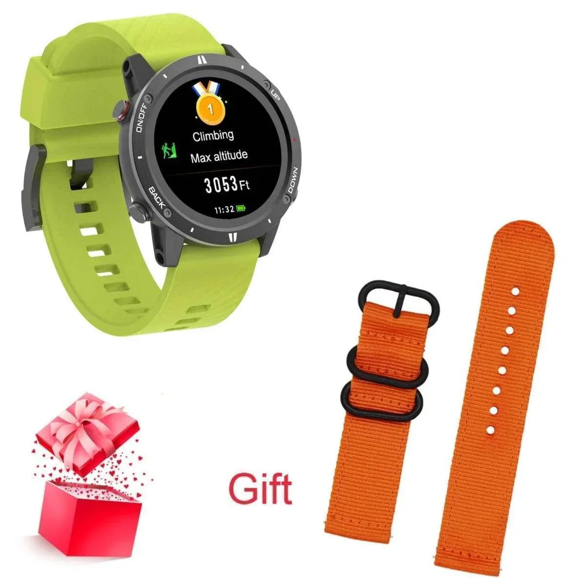 Adults' Outdoor GPS Sports Smartwatch with Heart Rate Monitor & Altimeter