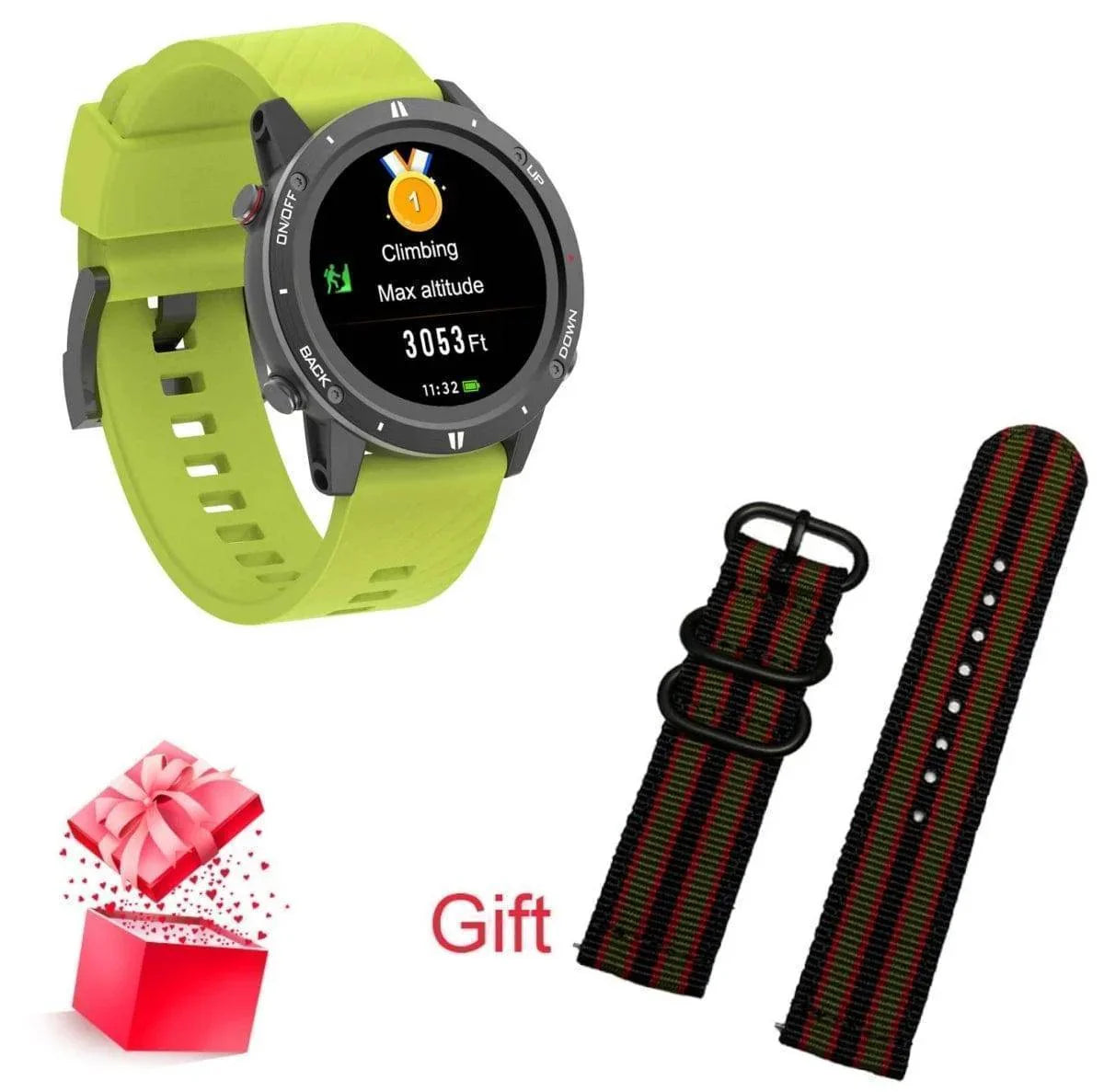 Adults' Outdoor GPS Sports Smartwatch with Heart Rate Monitor & Altimeter