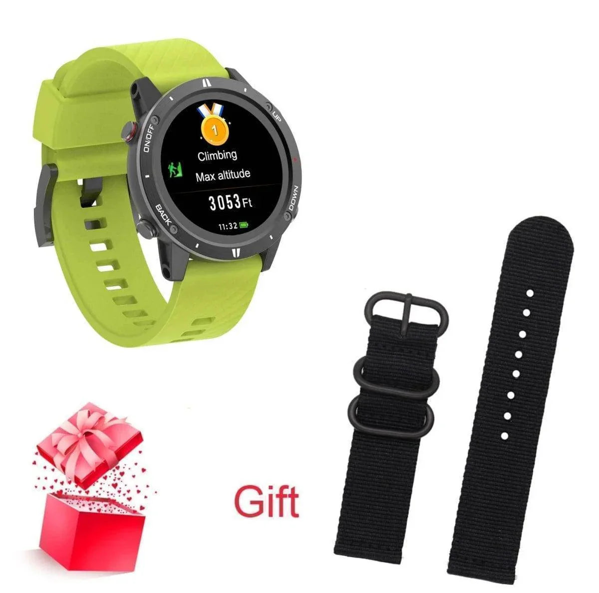 Adults' Outdoor GPS Sports Smartwatch with Heart Rate Monitor & Altimeter