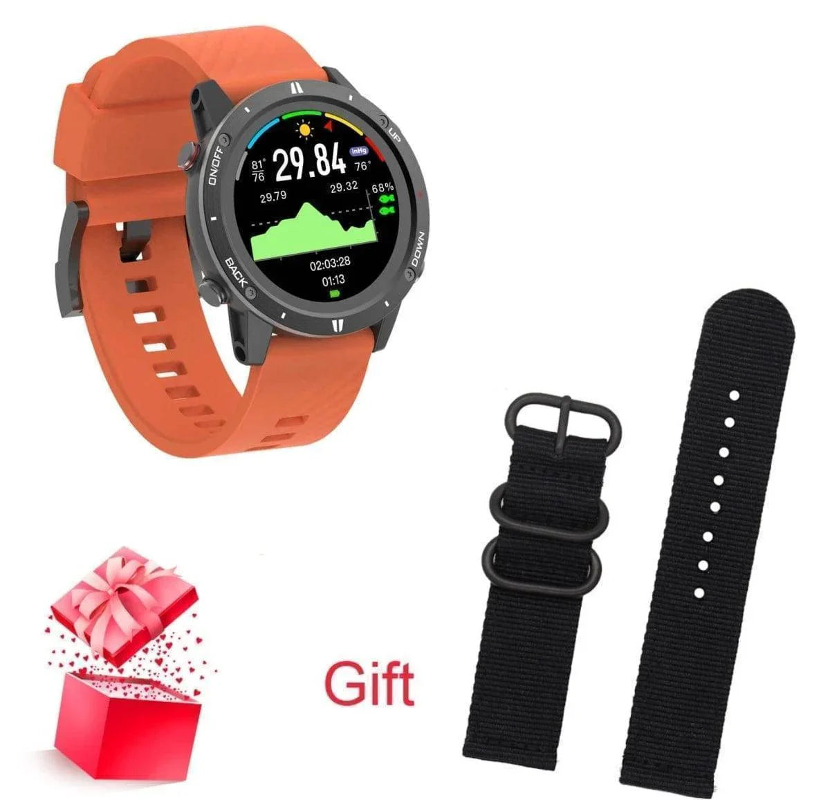 Adults' Outdoor GPS Sports Smartwatch with Heart Rate Monitor & Altimeter