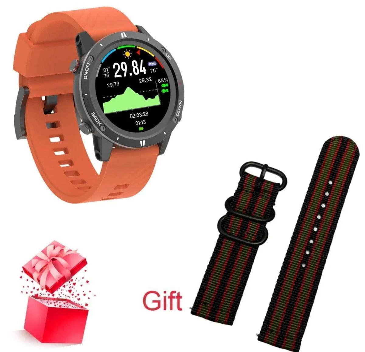 Adults' Outdoor GPS Sports Smartwatch with Heart Rate Monitor & Altimeter