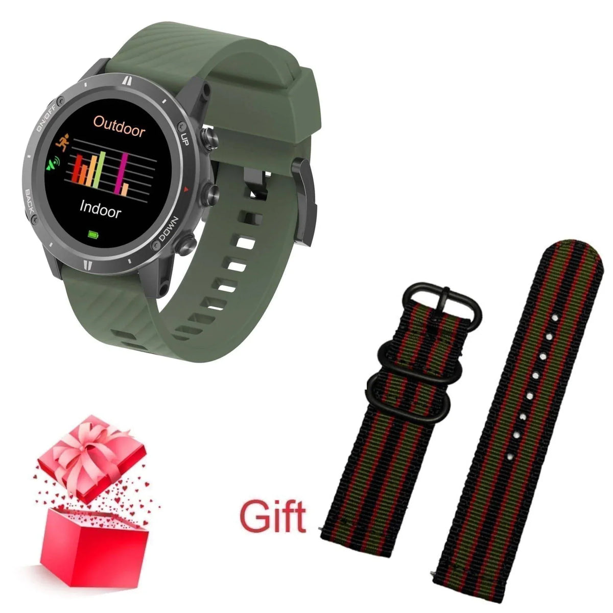 Adults' Outdoor GPS Sports Smartwatch with Heart Rate Monitor & Altimeter