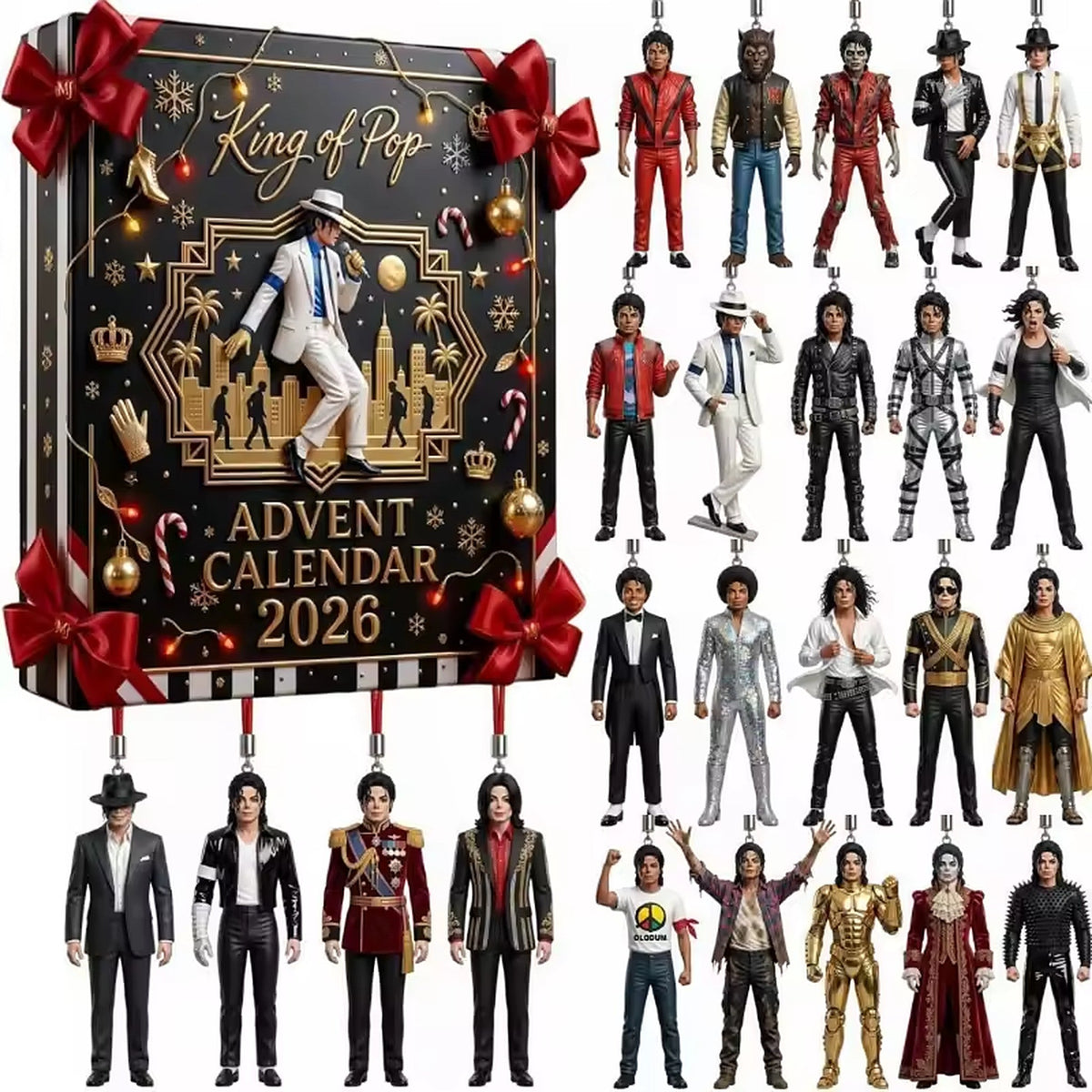Advent Calendar - 24 Pop Star Figures Featuring the Iconic King of Pop