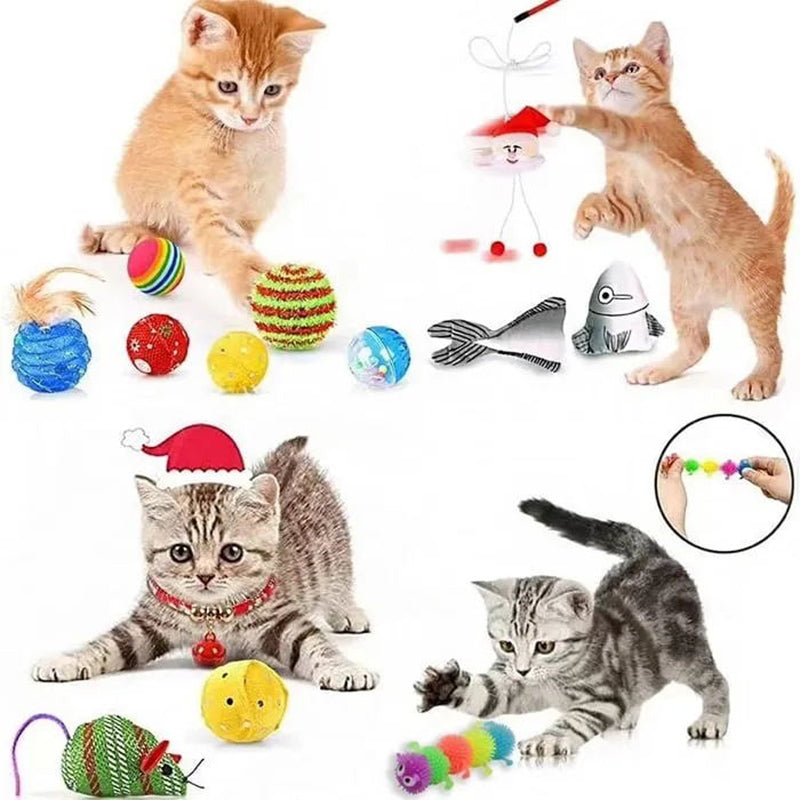 Advent Calendar with 24 Cat Toy Surprises - Christmas Countdown Seasonal Activity for Cats