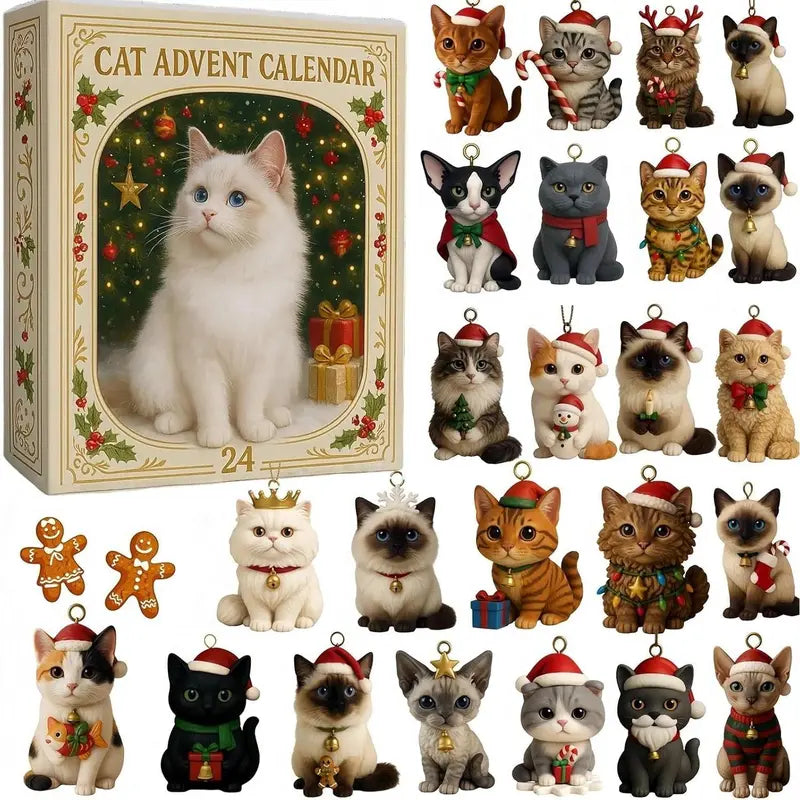 Advent Calendar with 24 Cheerful Cats