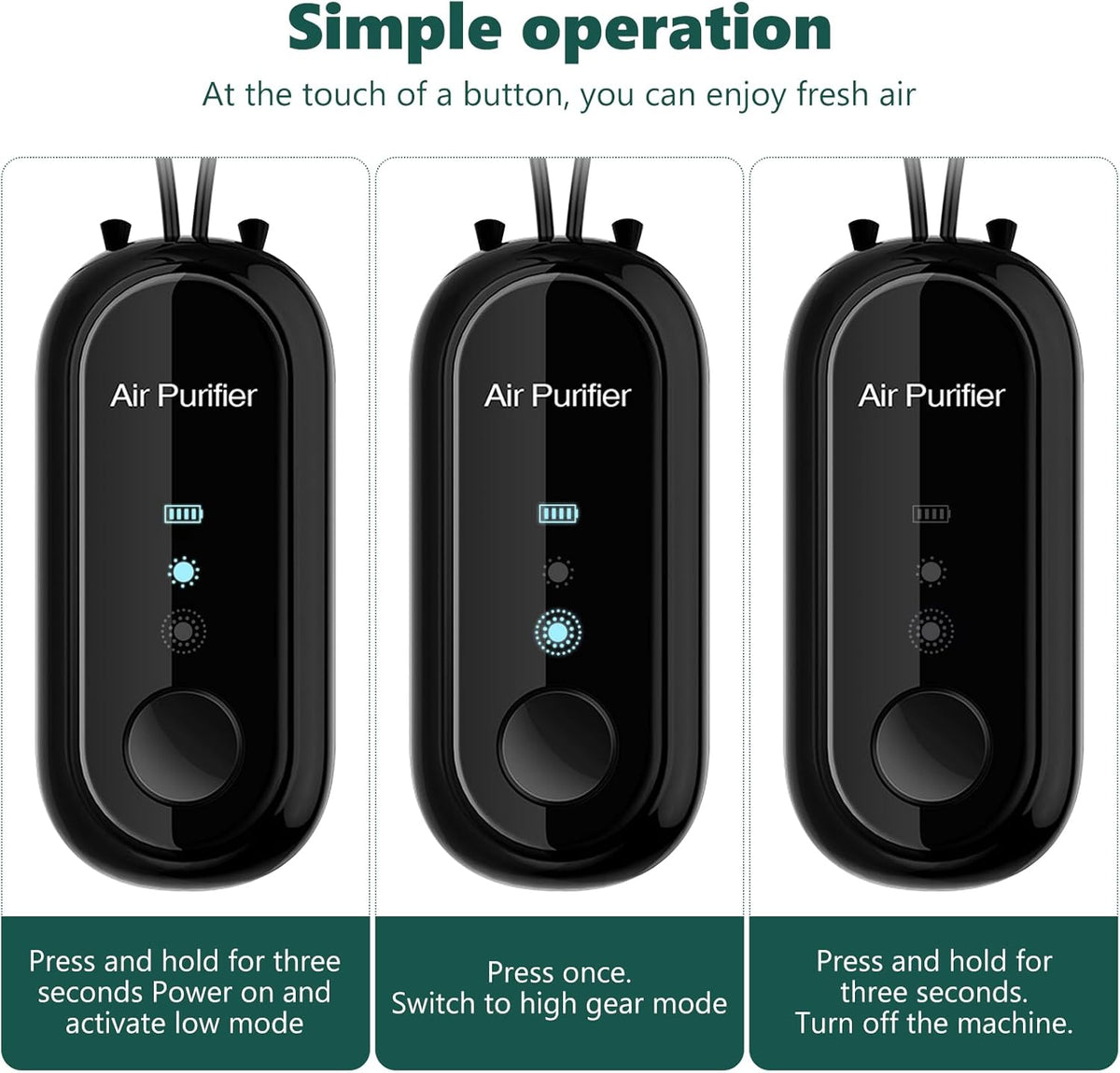 Air Purifier with Negative Ion Technology - Quiet Operation