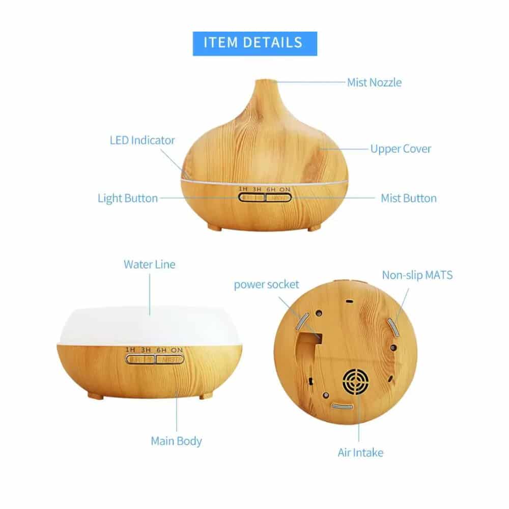 Aroma Diffuser – 500 ml with Wood-Grain Look