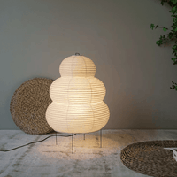 Lampadaire artistique wabi-sabi en papier de riz avec pied réglable