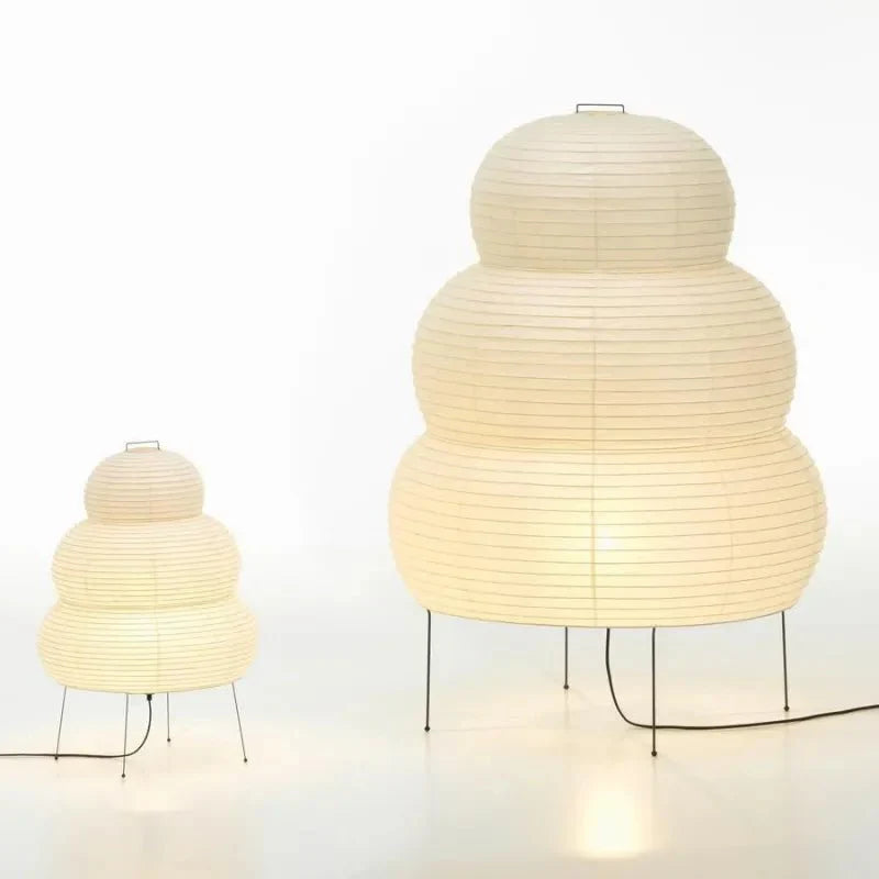 Lampadaire artistique wabi-sabi en papier de riz avec pied réglable