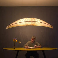 Suspension en Tissu de Voile Tricotée Main avec LED Blanche
