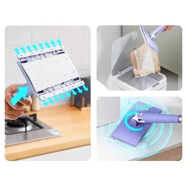 Automatic Fast-Drying Clamping Mop for Wet and Dry Cleaning