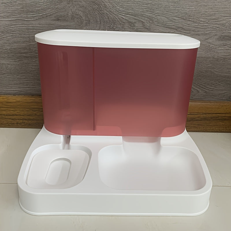 Distributeur automatique de nourriture et d’eau - mangeoire et distributeur d’eau 2-en-1 pour chats et petits chiens