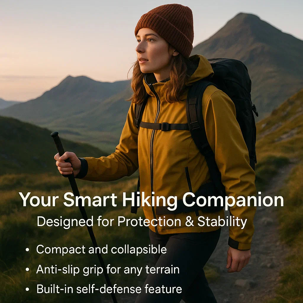 Automatic Self-Defense Walking Stick With Anti-Slip Grip