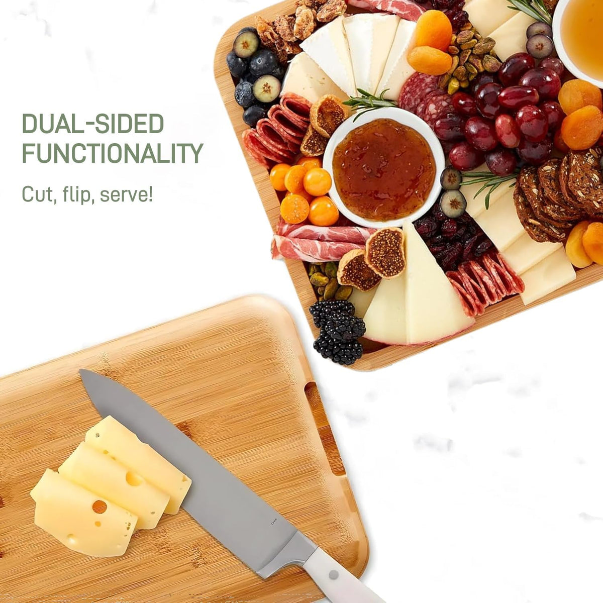 Bamboo Charcuterie Platter with Lockable Clear Lid