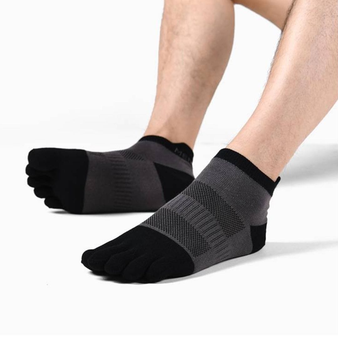 Chaussettes à orteils pour marche pieds nus | Mélange de mesh et de fibres élastiques | Chaussettes extensibles unisexes pour tous les jours avec orteils séparés