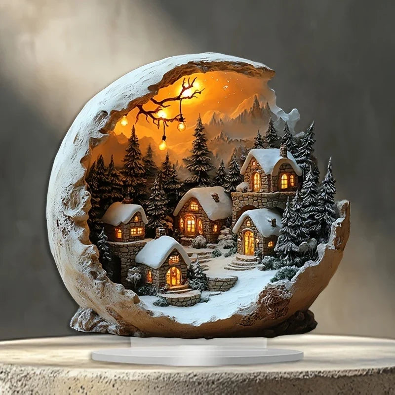 Boho Style Christmas Decoration - Acrylic Decorative Figurine (23x20 cm)