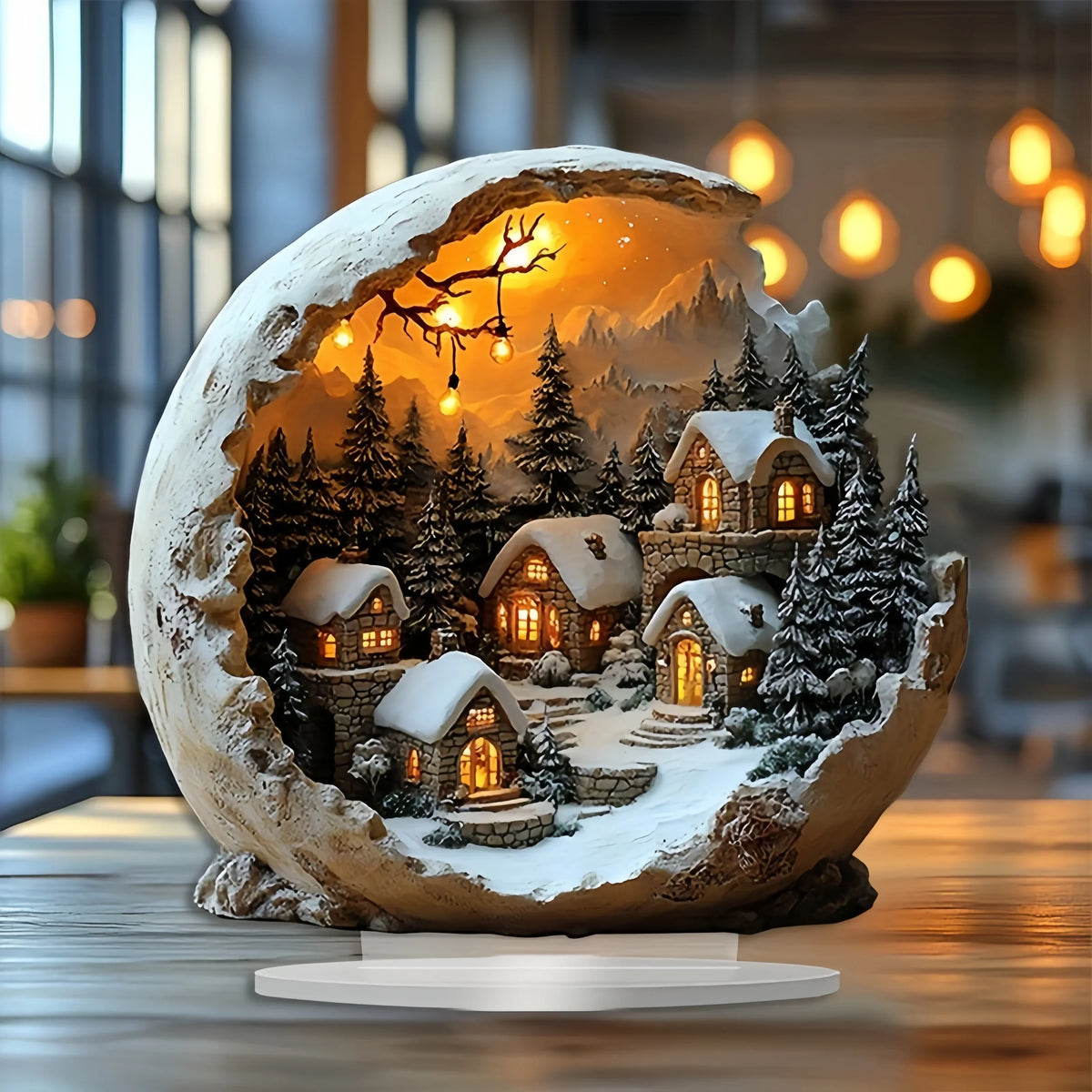 Boho Style Christmas Decoration - Acrylic Decorative Figurine (23x20 cm)