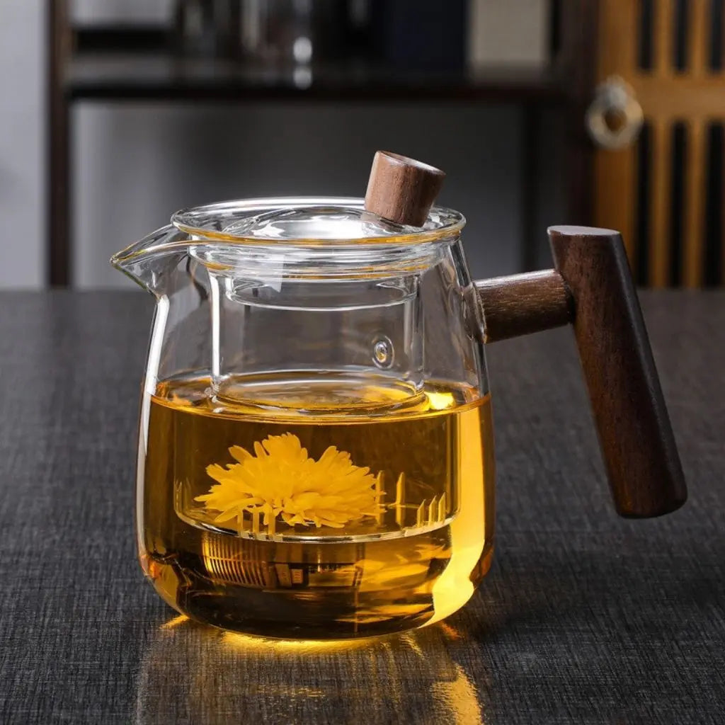 Théière en verre borosilicaté