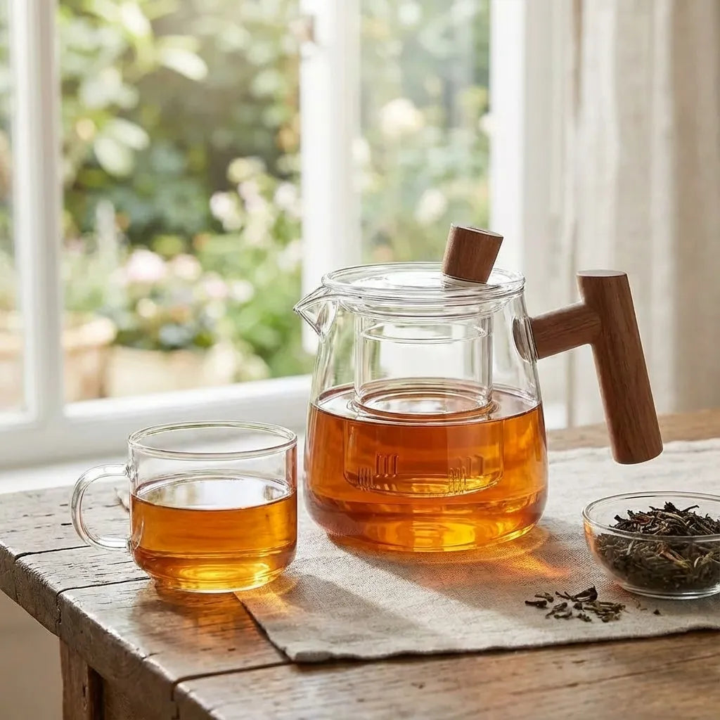 Théière en verre borosilicaté