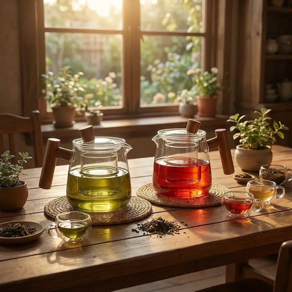 Théière en verre borosilicaté