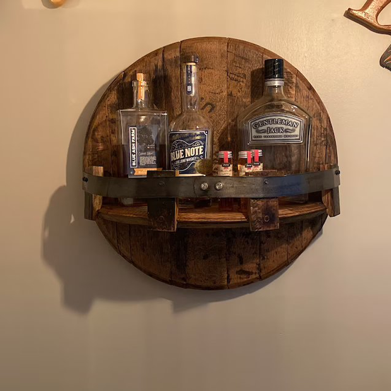 Bourbon Whiskey Oak Barrel Shelf