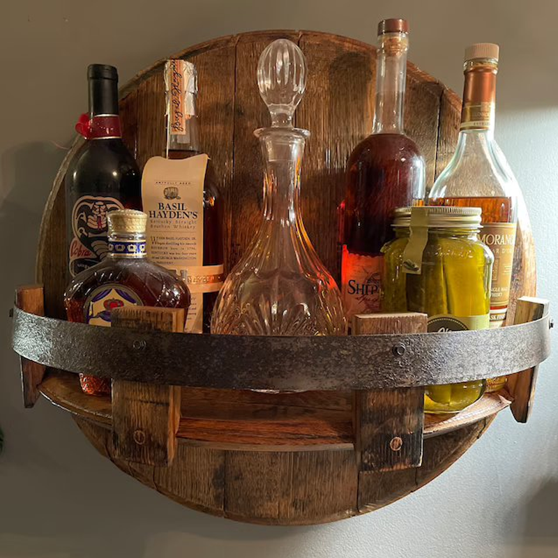 Bourbon Whiskey Oak Barrel Shelf