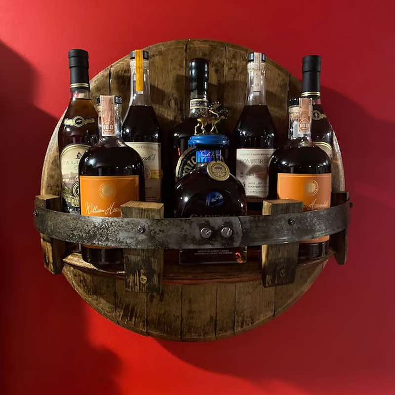Bourbon Whiskey Oak Barrel Shelf