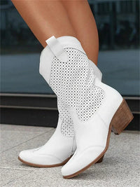 Botas vaqueras para mujer, transpirables con cremallera
