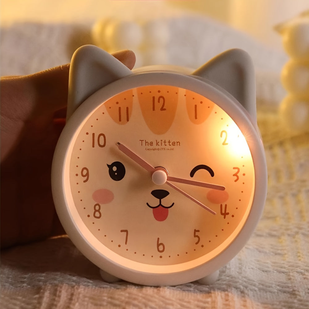 Réveil analogique Bunny | Mouvement silencieux et veilleuse | Compact
