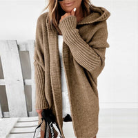 Cardigan en maille à capuche confortable pour femmes
